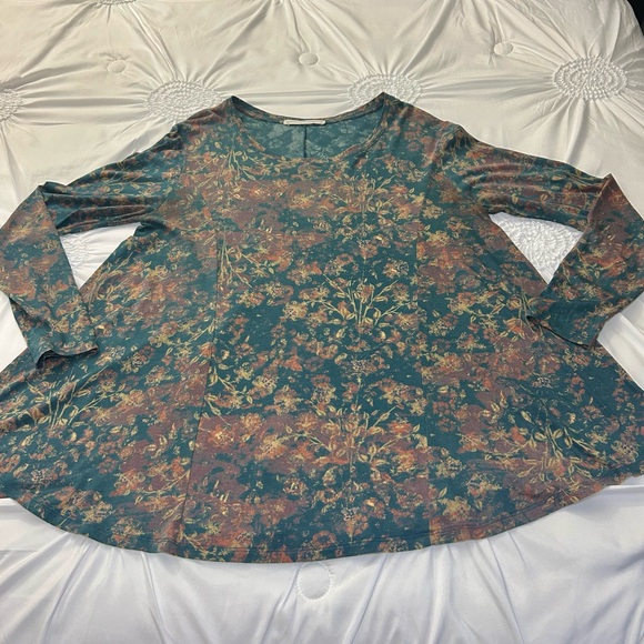 Peruvian Connection Twilight Meadow Top Pima Cotton & Modal Tunic Sz M/L - Picture 9 of 16